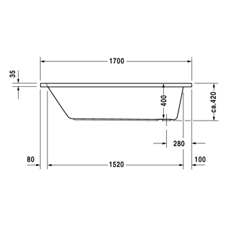 Mynd af Duravit D-Code baðkar 170x75 cm 