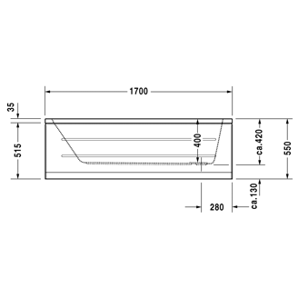 Mynd af Duravit D-Code baðkar 170x75 cm 