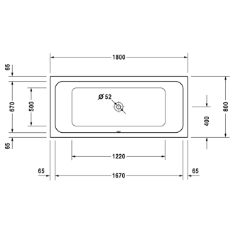 Mynd af Duravit D-Code baðkar 180x80 cm