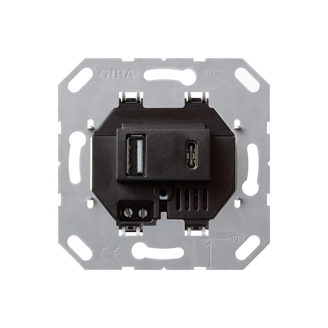 Mynd af Gira hleðslutengill 2xUSB-A/C Sv.