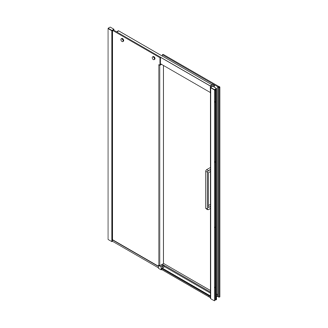 Mynd af Dansani sturturennihurð glær m/ gráum prófíl 120cm