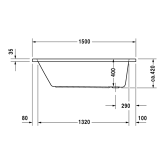 Mynd af Duravit D-code baðkar 150x75cm 