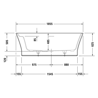 Mynd af Duravit Cape Cod baðkar frístandandi 1855x885cm