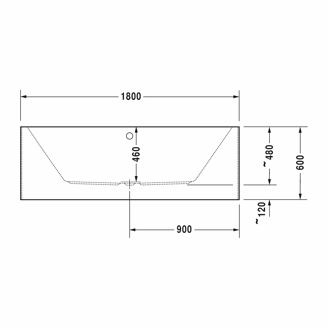 Mynd af Duravit Vero 180x80cm frístandandi baðkar hvítt
