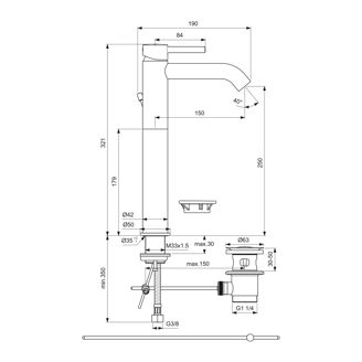 Mynd af Ideal Standard CERALINE handl. hátt chrome 
