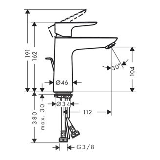 Mynd af Hansgrohe Talis E 110 handlaugartæki Svart matt
