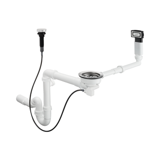 Mynd af Hansgrohe lyftitappasett f. svartan undirlímdan vask