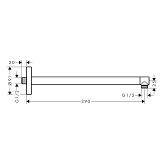 Mynd af Axor sturturör 39cm Króm