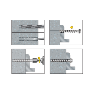 Mynd af Múrskrúfa 6 x 40/5mm Stór Pönnuhaus