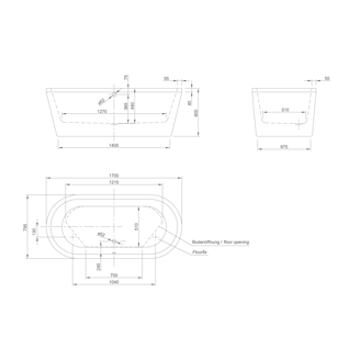 Mynd af Knief NEO baðkar 1700x800x600mm Hvítur