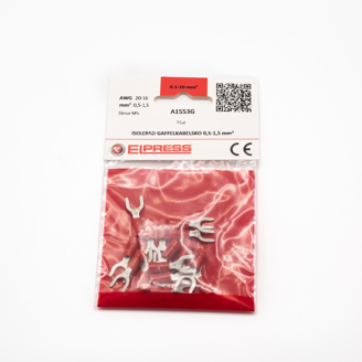 Mynd af Gaffalskór Rauður M5 0,75-1,5mm² (15stk)