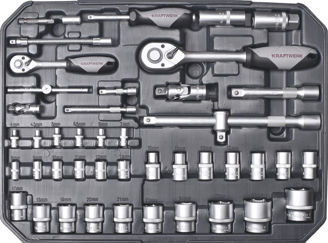 Mynd af Verkfærasett 1/4" og 1/2" 266 stk Kraftwerk