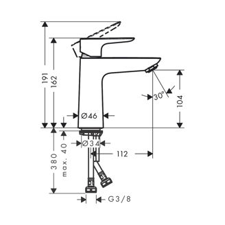 Mynd af Hansgrohe Talis E handl.bl.  110  án botnv. PGO