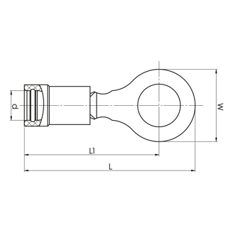 Mynd af Gatskór Blár M6 1,5-2,5mm²