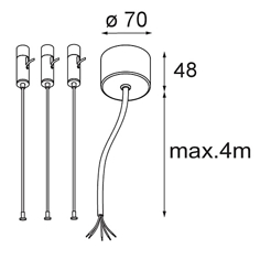 Mynd af Flat Moon upphengisett, 4m, sv.