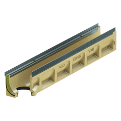 Mynd af Niðurfall Renna Multiline HV100S 1000mm m. Úrtak E600 H80mm Galvaniserað ACO