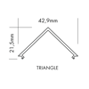 Mynd af Ljóshlíf Corner Triangle 2m Sv