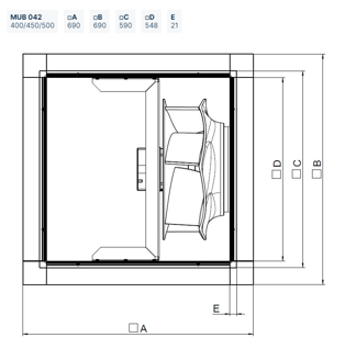 Mynd af Blásari 042 500EC Multibox Systemair