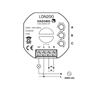 Mynd af Innfellidimmer í dós 200w án núll