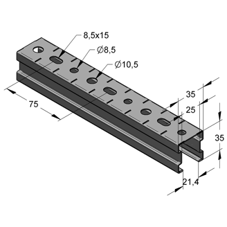 Mynd af MEFA Brautir STEX 35x35x1mm 2M