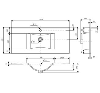 Mynd af Allibert Soft handlaug 100cm