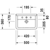 Mynd af Duravit Starck 3 vegghandlaug 50x36cm