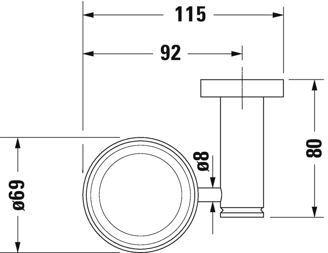 Mynd af Duravit D-Code glas á vegg Króm