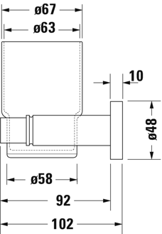 Mynd af Duravit D-Code glas á vegg Króm