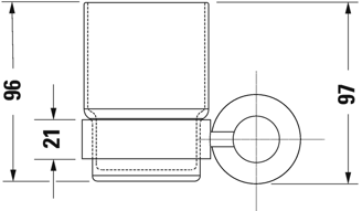 Mynd af Duravit D-Code glas á vegg Króm