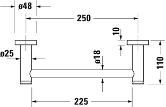 Mynd af Duravit D-Code handfang f. baðkar 298mm Króm