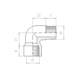 Mynd af PVC Nippil Múffu Hné 1/2" x 1/2"