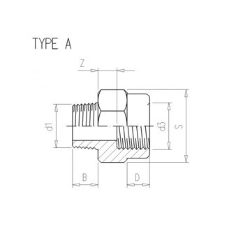 Mynd af PVC Nippil-Formúffa 3/4" x 1/2"