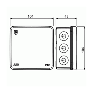 Mynd af Tengidós IP65 100x100x46mm Sv.