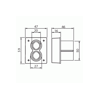 Mynd af Plötuhólkur ABB 2x20mm
