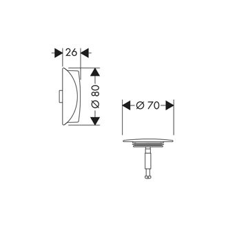 Mynd af Hansgrohe Flexaplus lok á yfirfall og botnventill í baðkar Hvítur matt