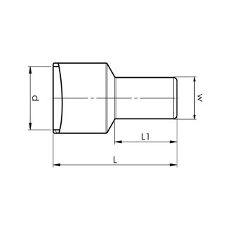 Mynd af Endahulsa aleinangruð  1-3mm²