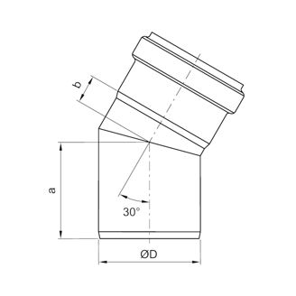 Mynd af ACO Hné 160/30° Ryðfrítt