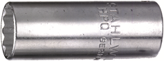Mynd af Toppur djúpur 1/4" drif 12punkta