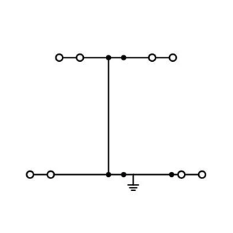 Mynd af Raðtengi 2ja hæða 8f. 2,5mm² G/G