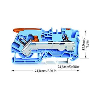 Mynd af Raðtengi 6 mm² Blátt