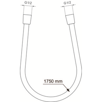 Mynd af Ideal Standard IDEALRAIN sturtubarki 175cm Burstað gull