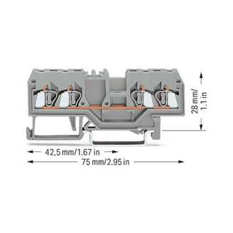Mynd af Raðtengi 2,5mm² 2/2 Grárr