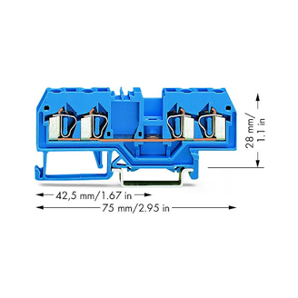 Mynd af Raðtengi 2,5mm² 2/2 Blátt