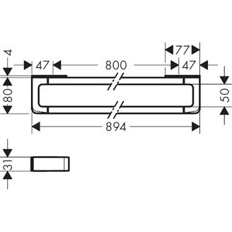 Mynd af AXOR Universal handklæðaslá 894mm Króm