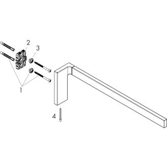 Mynd af AXOR Universal Rectangular handklæðaslá Svart burstað króm