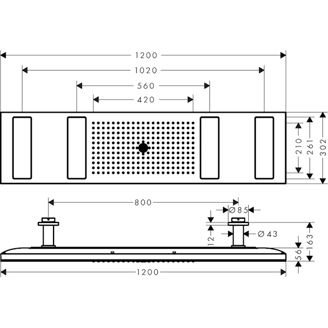 Mynd af AXOR ShowerSolutions ShowerHeaven 4jet m. LED-ljósi Burstað brass