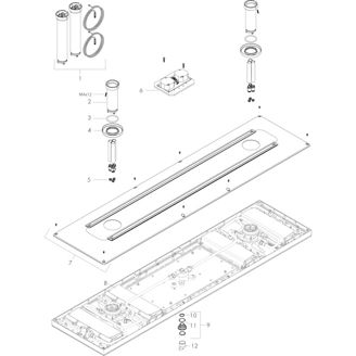 Mynd af AXOR ShowerSolutions ShowerHeaven 4jet m. LED-ljósi Burstað brass