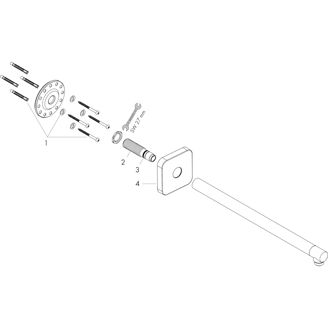 Mynd af AXOR ShowerSolutions Softsquare sturturör 390mm Burstað brass