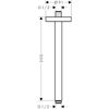 Mynd af AXOR ShowerSolutions sturturör í loft 300mm Svart burstað króm