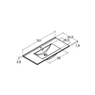 Mynd af Dansani Amber handlaug 45x101cm